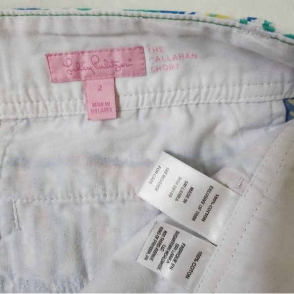 Lilly Pulitzer Callahan Short Multi Let Minnow Coral Blue Size 2 - Picture 5 of 8